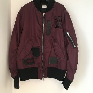 Coach 1941 Maroon Keith Haring  MA-1 Bomber jacket